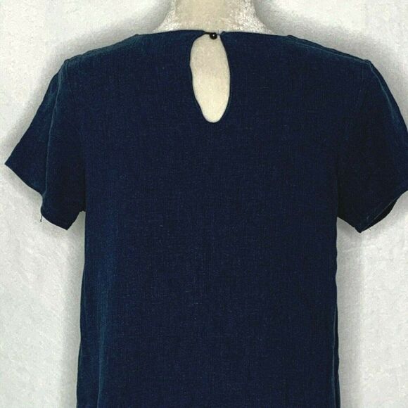 Brass Roe CTS Shift Dress M Blue White Embroidery - Picture 5 of 6